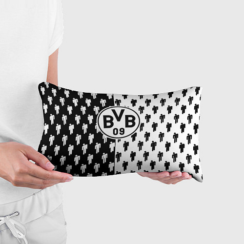 Подушка-антистресс Borussia черно белые люди / 3D-принт – фото 3