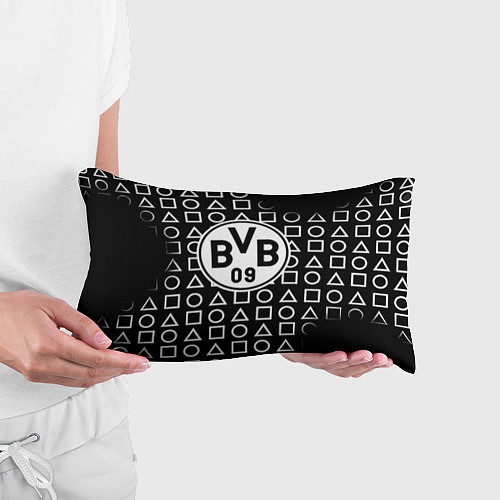 Подушка-антистресс Borussia геометрия черно белая / 3D-принт – фото 3