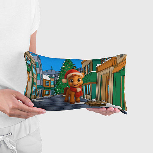 Подушка-антистресс Новогодняя лошадка и елка / 3D-принт – фото 3