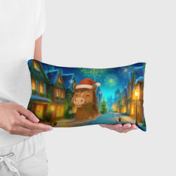 Подушка-антистресс Новогодняя лошадка жует елочные ветки, цвет: 3D-принт — фото 2