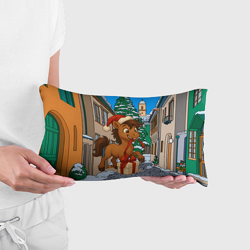 Подушка-антистресс Лошадка распаковывает новогодний подарок / 3D-принт – фото 3