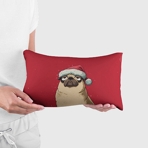 Подушка-антистресс Новогодний мопс / 3D-принт – фото 3