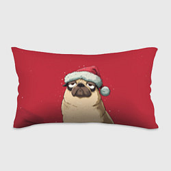 Подушка-антистресс Новогодний мопс, цвет: 3D-принт