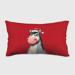 Подушка-антистресс Недовольная новогодняя лошадь, цвет: 3D-принт