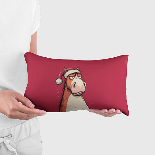 Подушка-антистресс Комичная новогодняя лошадь / 3D-принт – фото 3