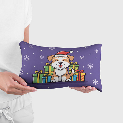 Подушка-антистресс Новогодняя собачка с подарками / 3D-принт – фото 3