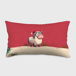 Подушка-антистресс Новогодняя лошадка с прищуренным взглядом, цвет: 3D-принт