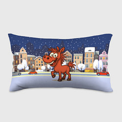 Подушка-антистресс Веселая красная лошадь 2026