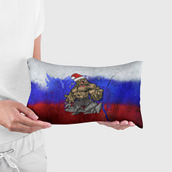 Подушка-антистресс Новогодний медведь РФ, цвет: 3D-принт — фото 2