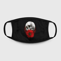 Маска для лица Череп и Красный Цветок Skull, цвет: 3D-принт — фото 2