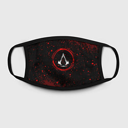 Маска для лица Символ Assassins Creed и краска вокруг на темном ф, цвет: 3D-принт — фото 2