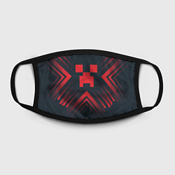 Маска для лица Красный символ Minecraft на темном фоне со стрелка, цвет: 3D-принт — фото 2