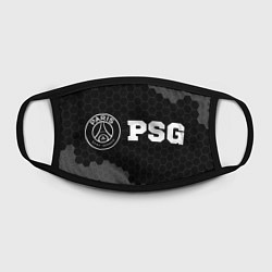 Маска для лица PSG sport на темном фоне: надпись и символ, цвет: 3D-принт — фото 2