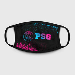 Маска для лица PSG - neon gradient: надпись и символ, цвет: 3D-принт — фото 2