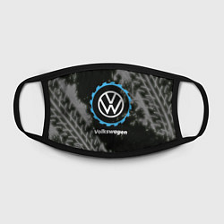 Маска для лица Volkswagen в стиле Top Gear со следами шин на фоне, цвет: 3D-принт — фото 2