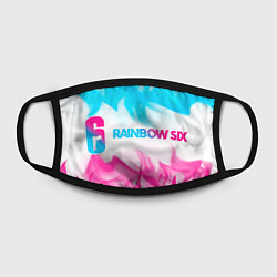 Маска для лица Rainbow Six neon gradient style: надпись и символ, цвет: 3D-принт — фото 2