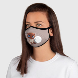 Маска с клапаном Киска, цвет: 3D-белый