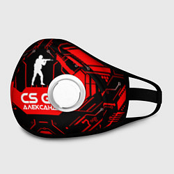 Маска с клапаном CS:GO - Александр, цвет: 3D-белый — фото 2