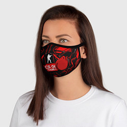 Маска с клапаном CS:GO - Павел, цвет: 3D-красный