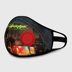 Маска с клапаном Cyberpunk 2077: Night City, цвет: 3D-красный — фото 2