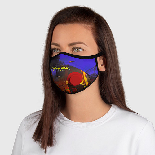 Маска с клапаном Cyberpunk 2077: Night City / 3D-Красный – фото 1