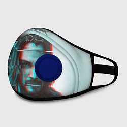 Маска с клапаном Cyberpunk 2077: Keanu Glitch, цвет: 3D-синий — фото 2