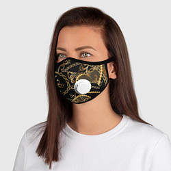 Маска с клапаном Versace Золотая цепь, цвет: 3D-белый