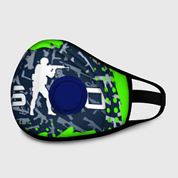 Маска с клапаном CS GO КС ГО, цвет: 3D-синий — фото 2