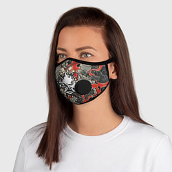 Маска с клапаном CYBERPUNK2077 SAMURAI, цвет: 3D-черный