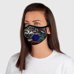 Маска с клапаном CS GO, цвет: 3D-синий