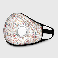 Маска с клапаном Новогодний лес, цвет: 3D-белый — фото 2