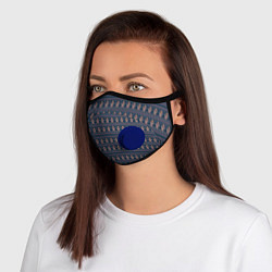 Маска с клапаном НОВОГОДНИЙ СВИТЕР ПЕЧЕНЬКА, цвет: 3D-синий
