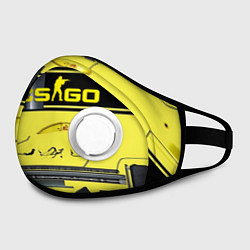 Маска с клапаном CS GO YELLOW SKIN, цвет: 3D-белый — фото 2