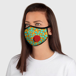 Маска с клапаном GEOMETRY DASH CLASSIC FACE PATTERN КЛАССИКА, цвет: 3D-красный