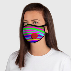 Маска с клапаном Multicolored neon bright stripes, цвет: 3D-красный