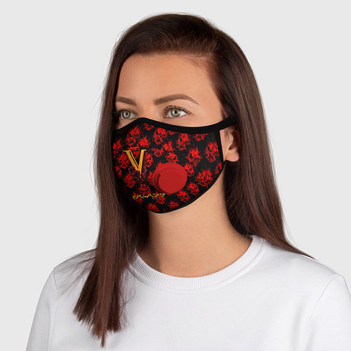 Маска с клапаном Samurai cyberpunk / 3D-Красный – фото 1