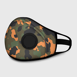 Маска с клапаном Камуфляж: хаки/оранжевый, цвет: 3D-черный — фото 2