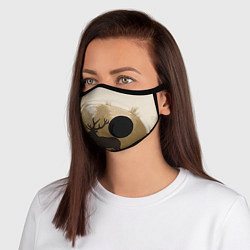 Маска с клапаном Олень на охоте, цвет: 3D-черный