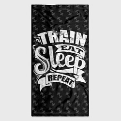 Бандана-труба Train Eat Sleep Repeat, цвет: 3D-принт — фото 2