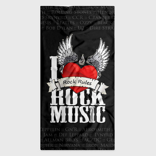 Бандана I Love Rock Music / 3D-принт – фото 3