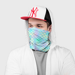 Бандана-труба Голубая чешуя, цвет: 3D-принт — фото 2