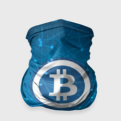 Бандана-труба Bitcoin Blue, цвет: 3D-принт