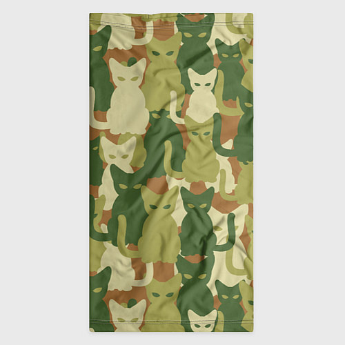 Бандана Камуфляж- зелёные кошки / 3D-принт – фото 3