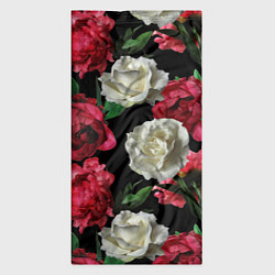 Бандана-труба Красные и белые розы, цвет: 3D-принт — фото 2