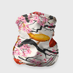 Бандана-труба Карпы кои в сакуре, цвет: 3D-принт