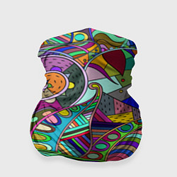 Бандана-труба Дудлы узор разноцветный хиппи, цвет: 3D-принт
