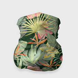 Бандана-труба Тропические растения и цветы, цвет: 3D-принт