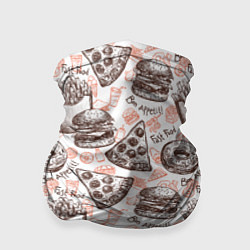 Бандана-труба Фастфуд Fast food, цвет: 3D-принт