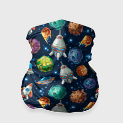 Бандана-труба Мультяшные планеты, цвет: 3D-принт