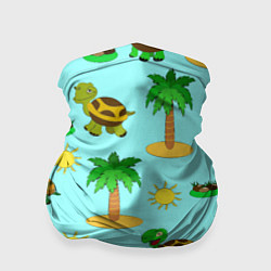 Бандана-труба Черепашки и пальмы, цвет: 3D-принт